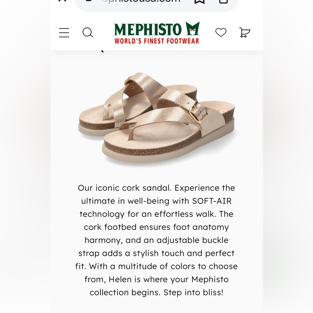 MEPHISTO HELEN Classics Sandals Tan/Beige patent with adjustable buckle - Picture 11 of 12